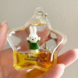 Kawaii Miffy Yellow Floating Star Keychain Bag Charm
